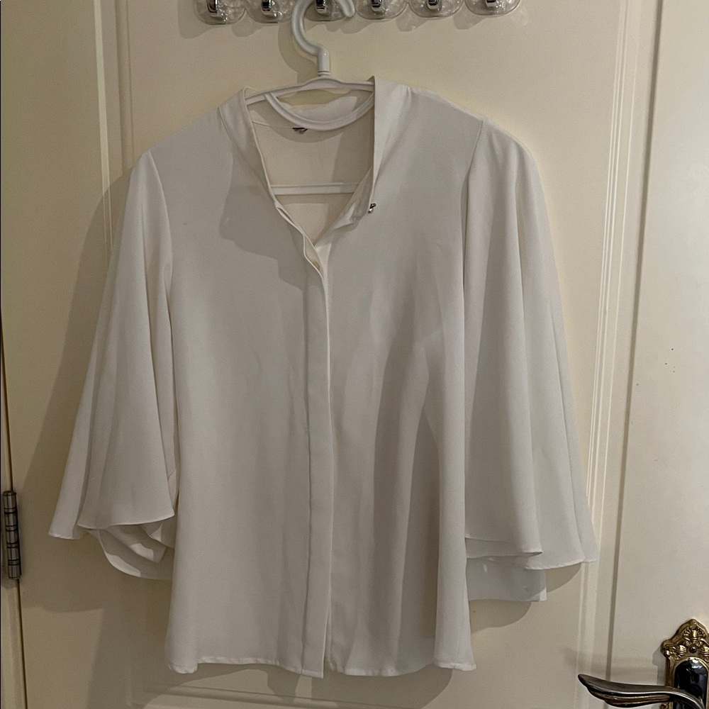 Women's White Flowing Blouse